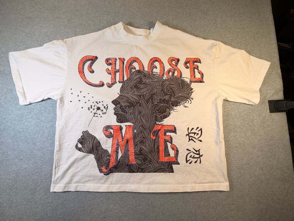 Choose Me Graphic Print Short Sleeve T-Shirt White Size L